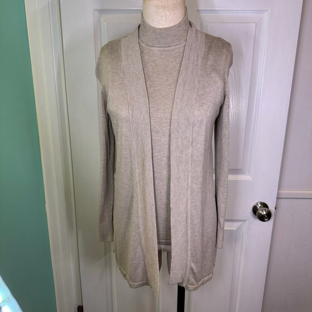 Chico’s Gold Metallic Sweater Set Mock Turtleneck Sz 0 Chico’s / Small (4) US